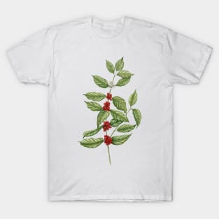 Coffee plant watercolor illustration T-Shirt